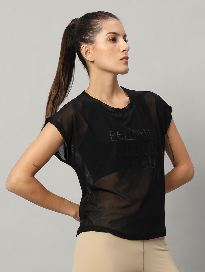 women typography printed relaxed fit dri-fit t-shirt - 21763090 - Standard Image - 2