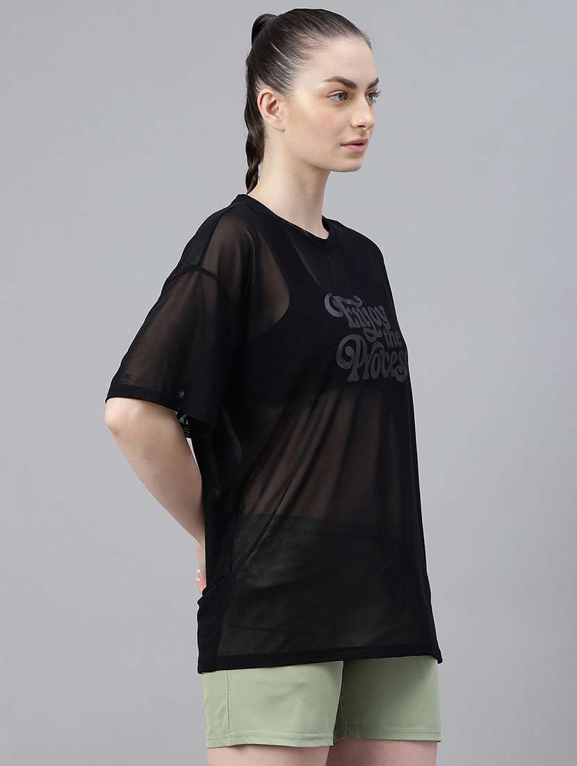 women typography printed relaxed fit dri-fit t-shirt - 21763096 -  Standard Image - 2