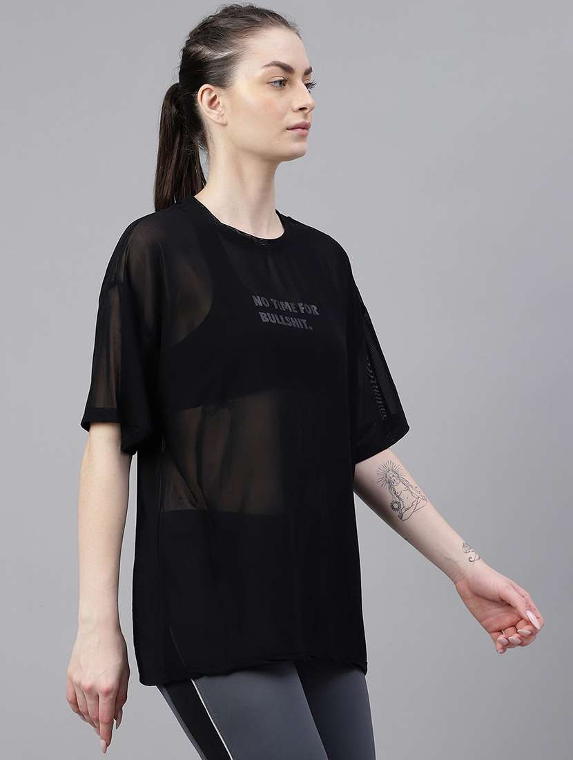 women typography printed relaxed fit dri-fit t-shirt - 21763100 -  Standard Image - 2