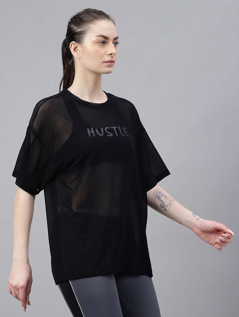 women typography printed relaxed fit dri-fit t-shirt - 21763101 -  Standard Image - 2