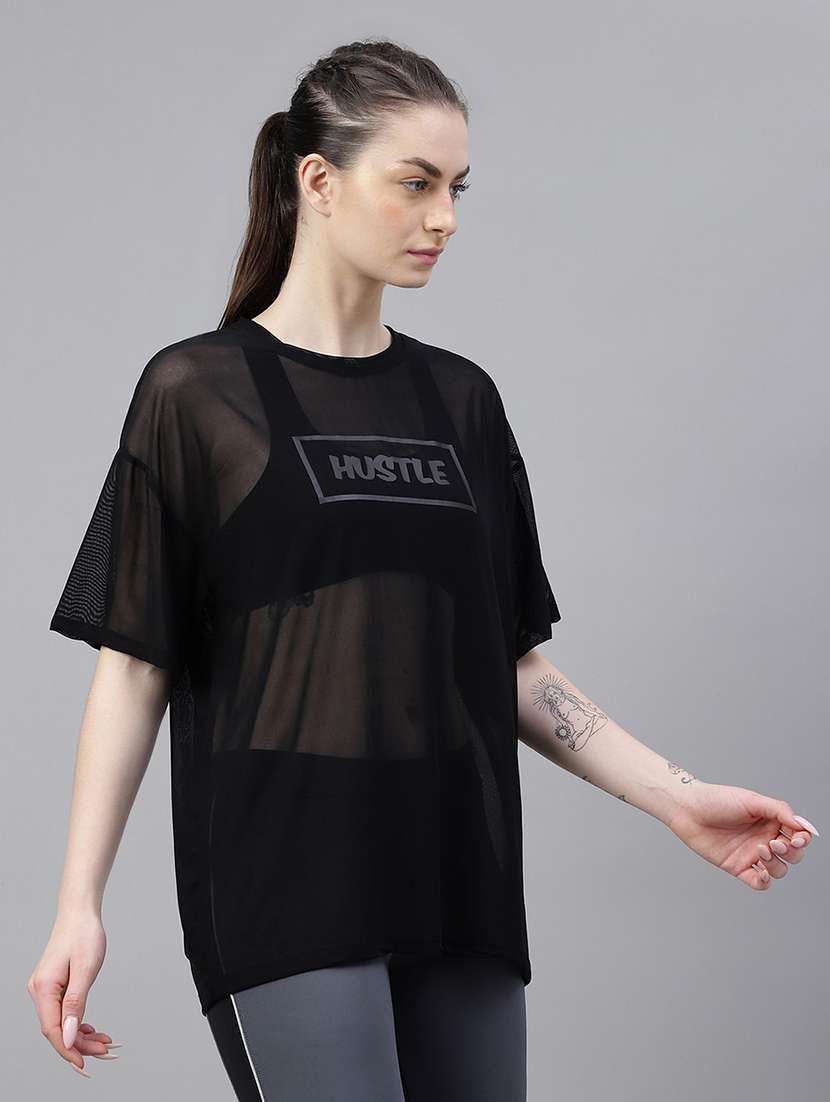 women typography printed relaxed fit dri-fit t-shirt - 21763106 -  Standard Image - 2