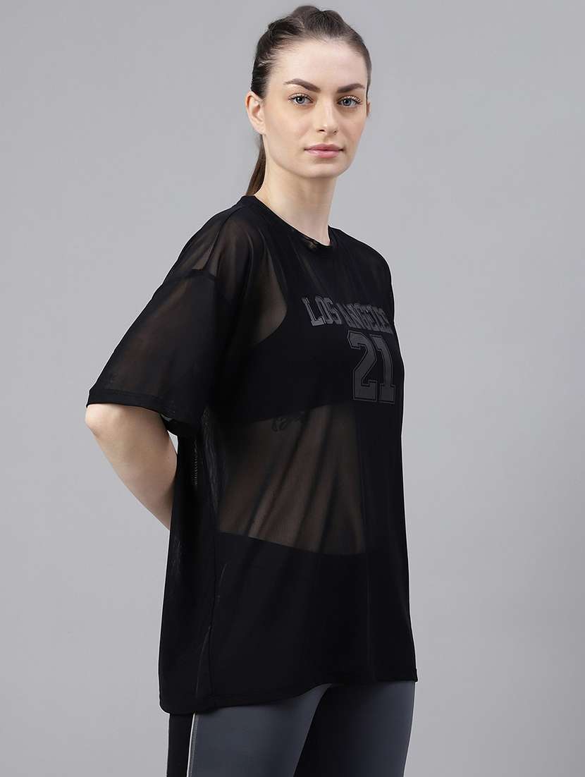 women typography printed relaxed fit dri-fit t-shirt - 21763108 -  Standard Image - 2