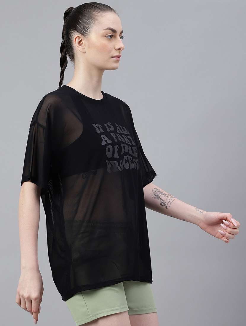 women typography printed relaxed fit dri-fit t-shirt - 21763113 -  Standard Image - 2