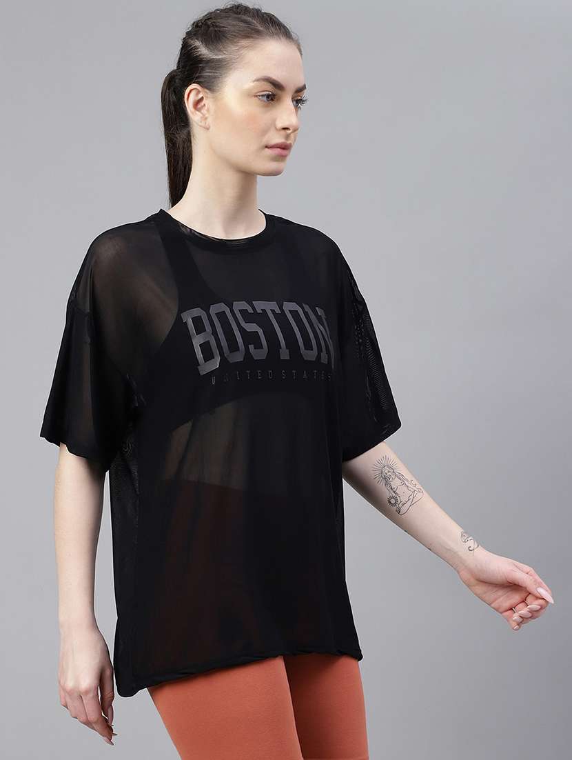 women typography printed relaxed fit dri-fit t-shirt - 21763114 -  Standard Image - 2