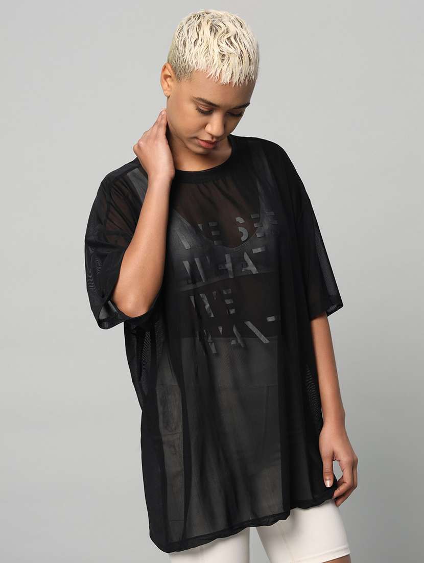 women typography printed relaxed fit dri-fit t-shirt - 21763120 -  Standard Image - 2