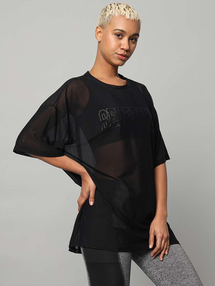 women typography printed relaxed fit dri-fit t-shirt - 21763124 -  Standard Image - 2