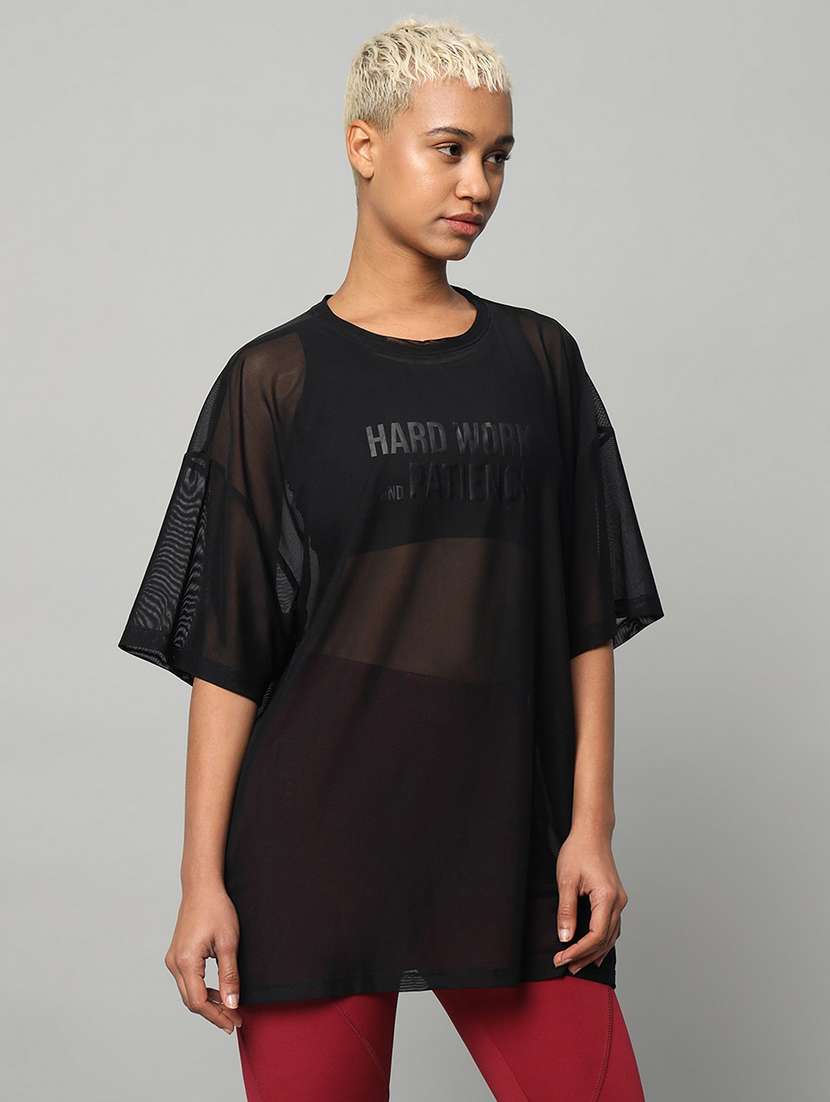 women typography printed relaxed fit dri-fit t-shirt - 21763125 -  Standard Image - 2