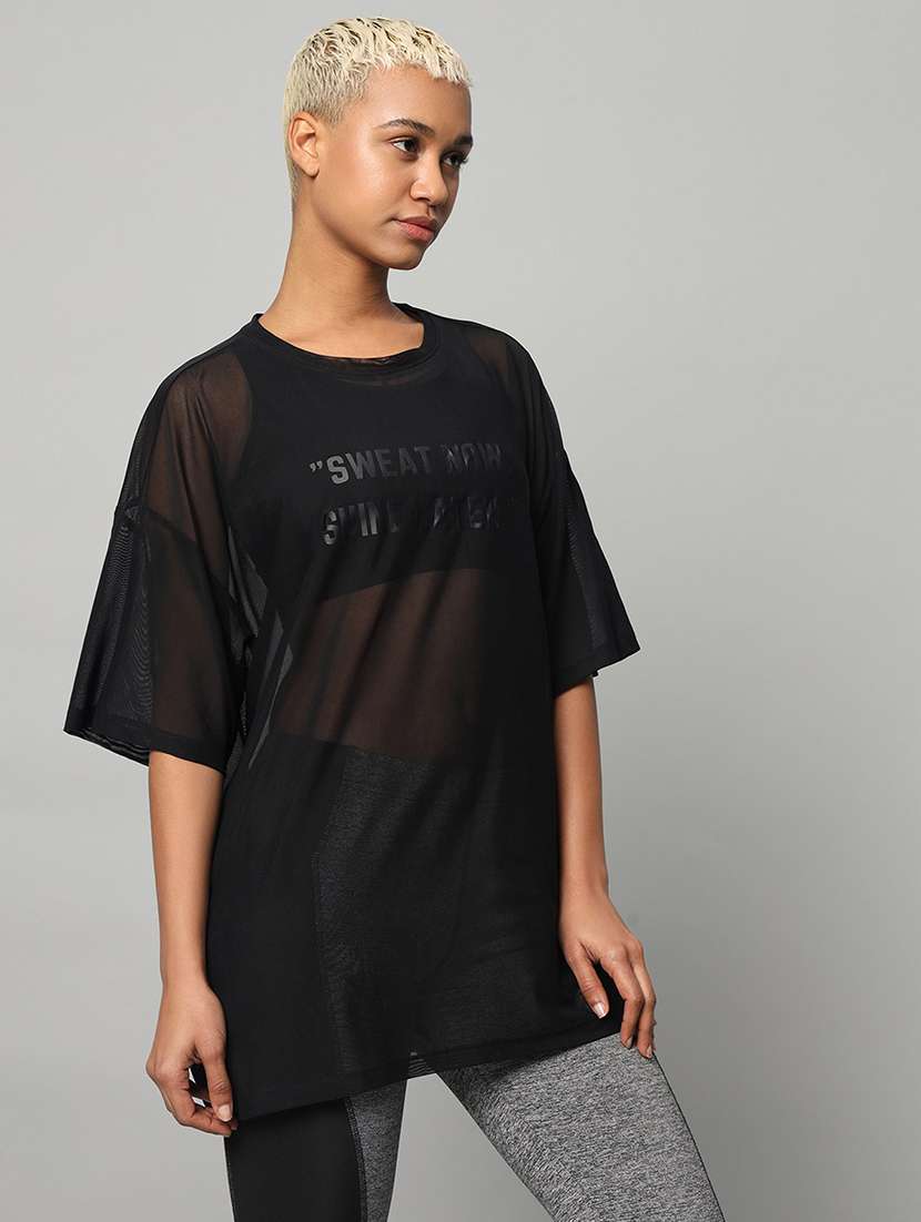 women typography printed relaxed fit dri-fit t-shirt - 21763126 -  Standard Image - 2