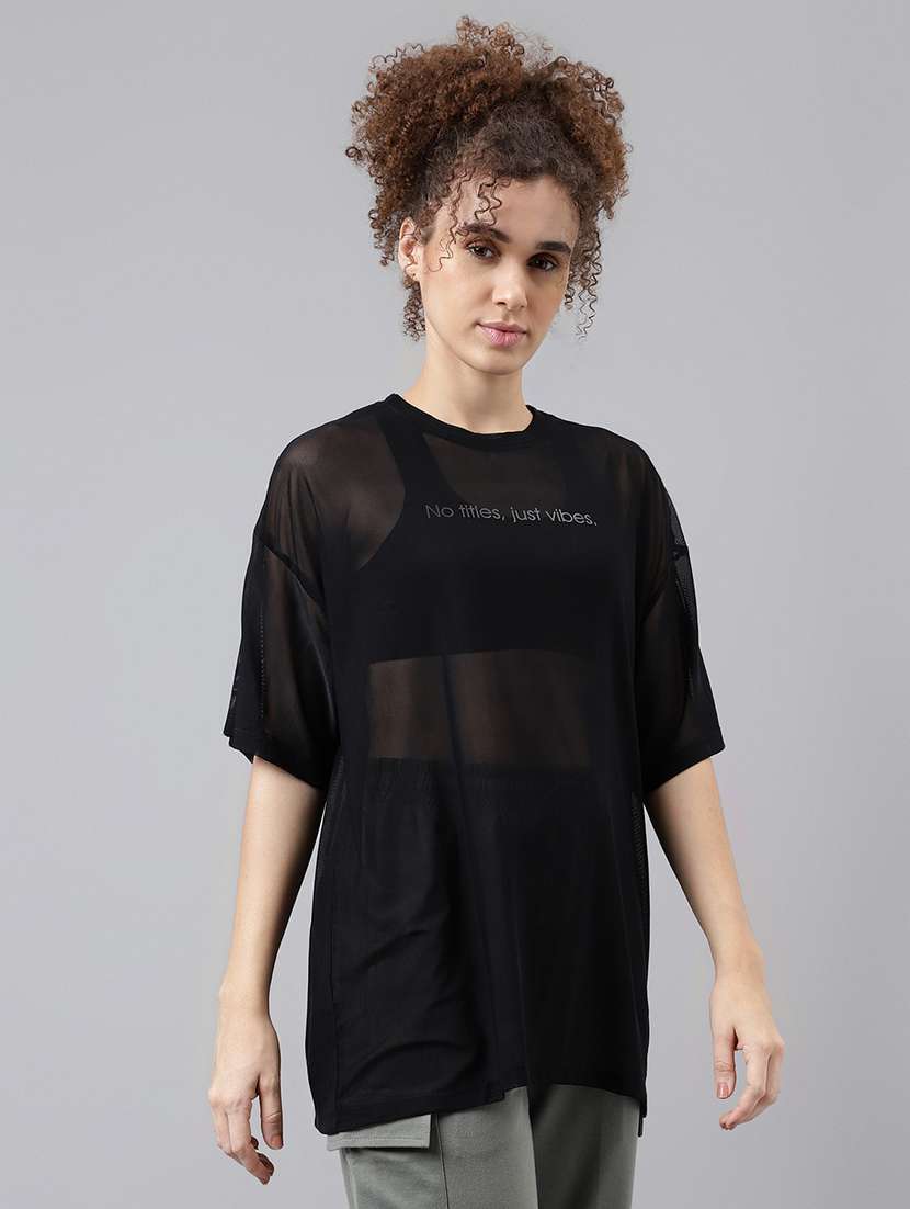 women typography printed relaxed fit dri-fit t-shirt - 21763127 -  Standard Image - 2