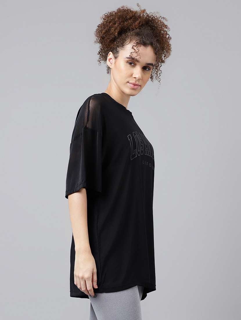 women typography printed relaxed fit dri-fit t-shirt - 21763129 -  Standard Image - 2