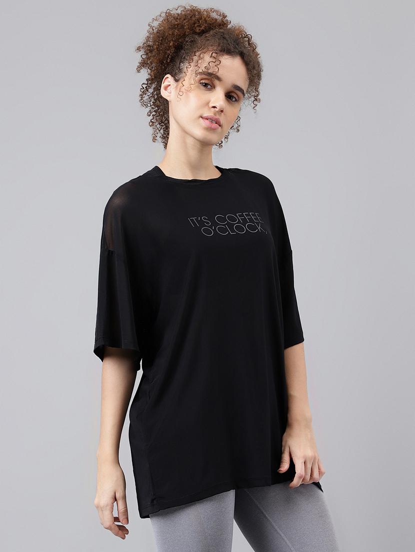 women typography printed relaxed fit dri-fit t-shirt - 21763134 - Standard Image - 2