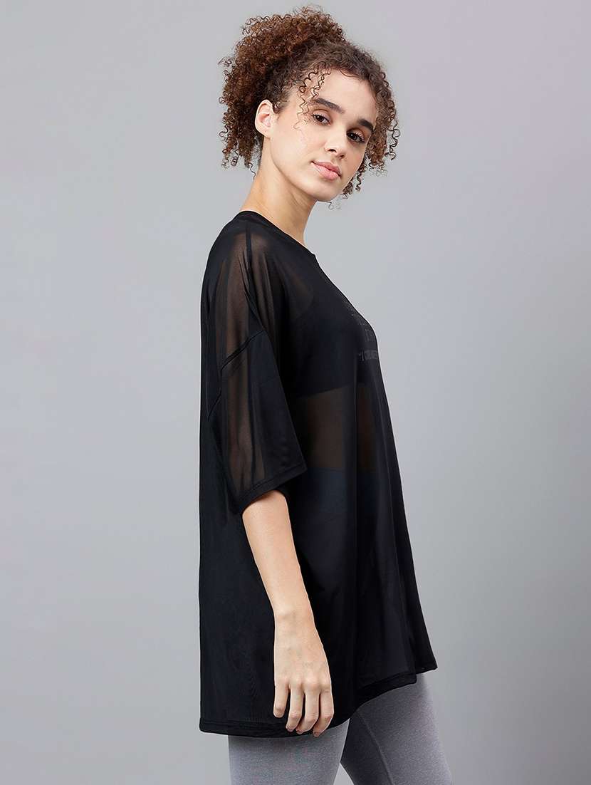 women typography printed relaxed fit dri-fit t-shirt - 21763135 -  Standard Image - 2