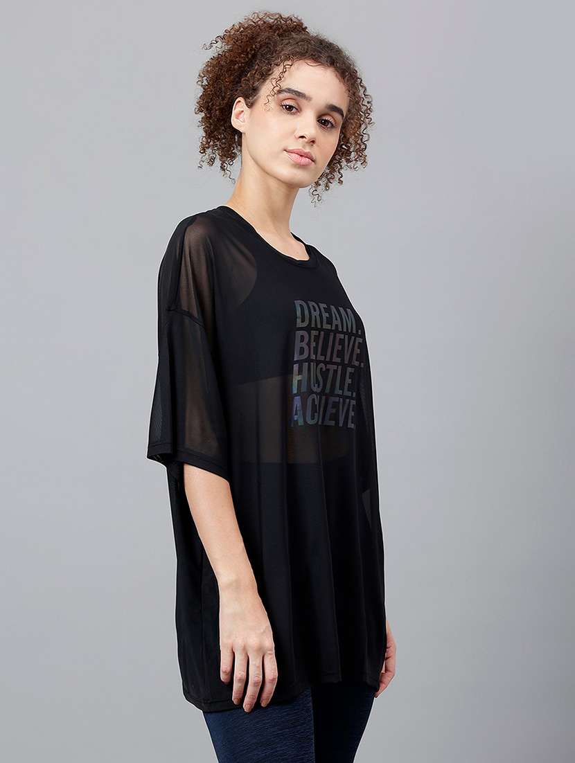 women typography printed relaxed fit dri-fit t-shirt - 21763137 -  Standard Image - 2