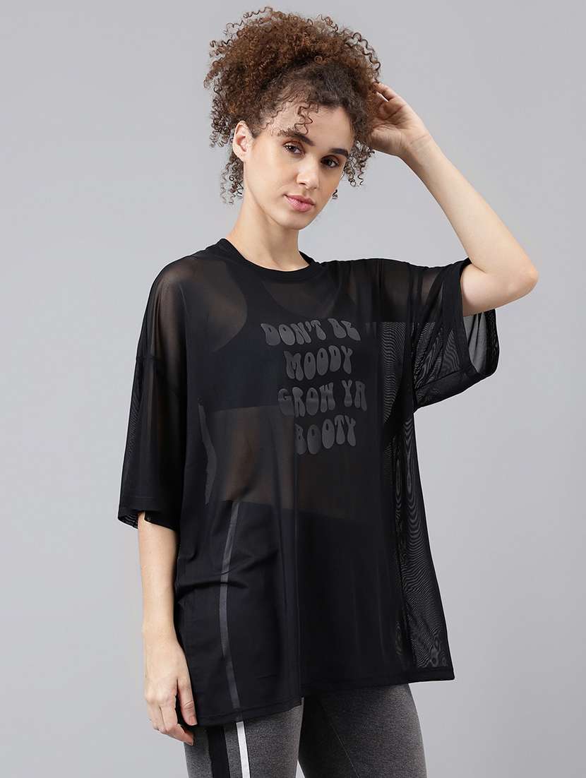 women typography printed relaxed fit dri-fit t-shirt - 21763144 -  Standard Image - 2