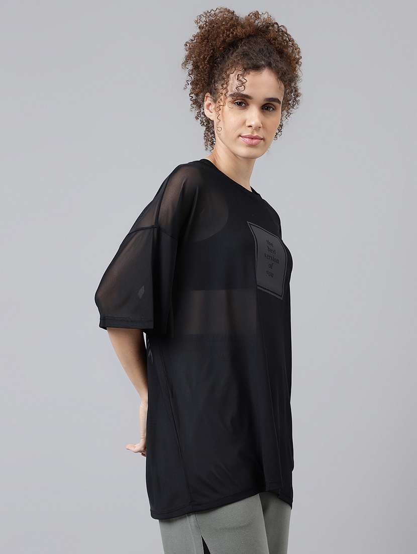 women typography printed relaxed fit dri-fit t-shirt - 21763146 -  Standard Image - 2