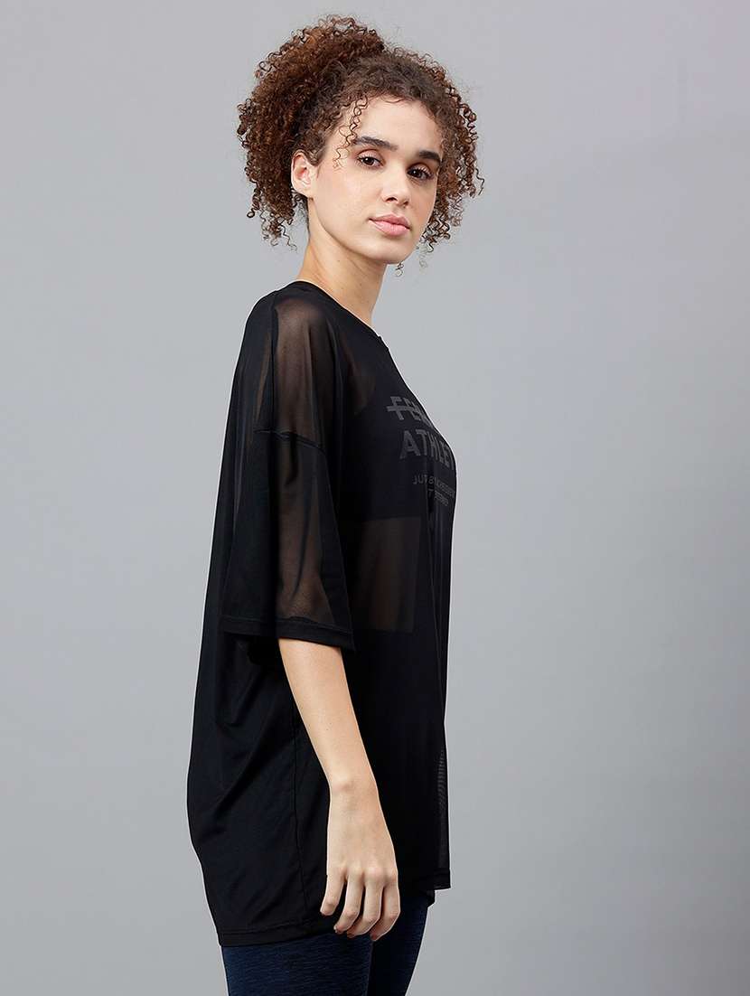 women typography printed relaxed fit dri-fit t-shirt - 21763147 -  Standard Image - 2