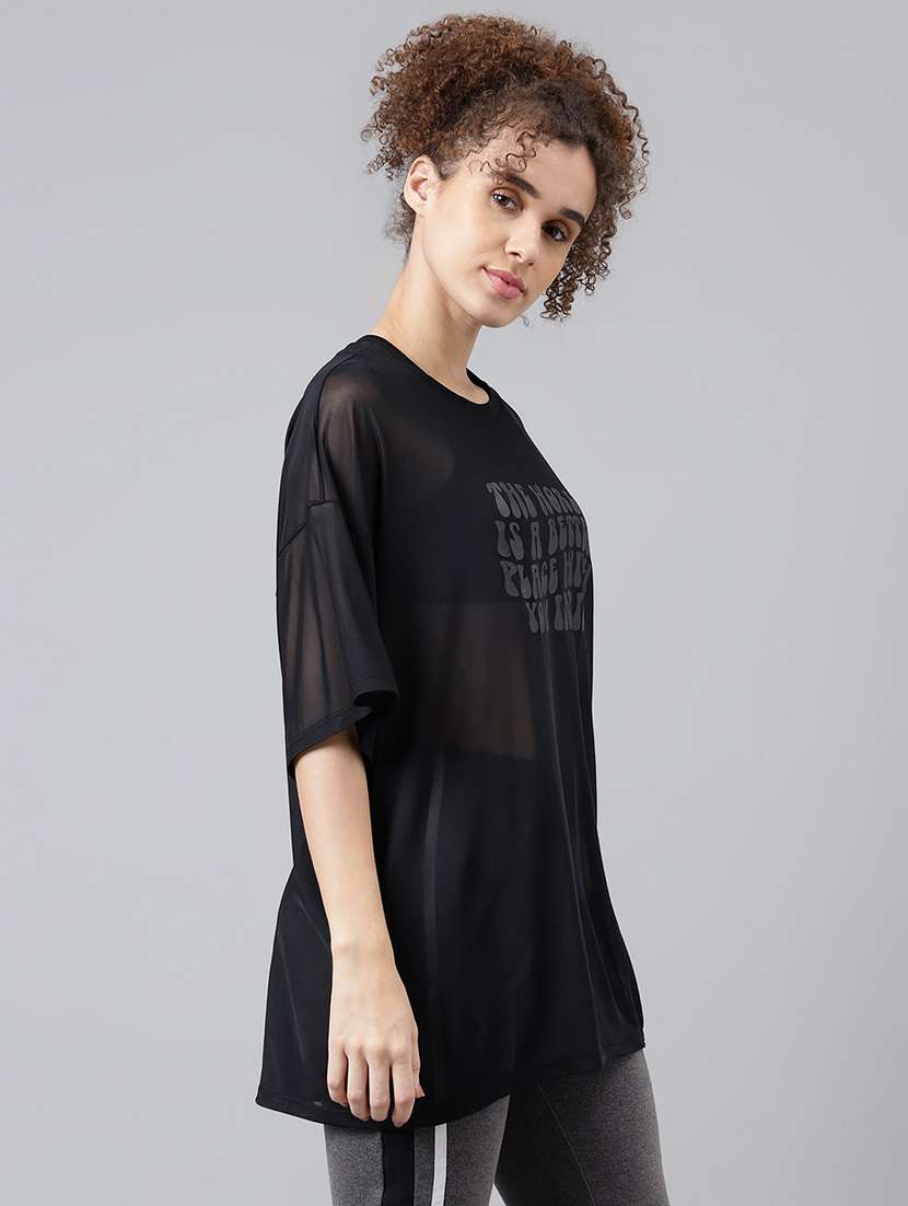 women typography printed relaxed fit dri-fit t-shirt - 21763148 -  Standard Image - 2