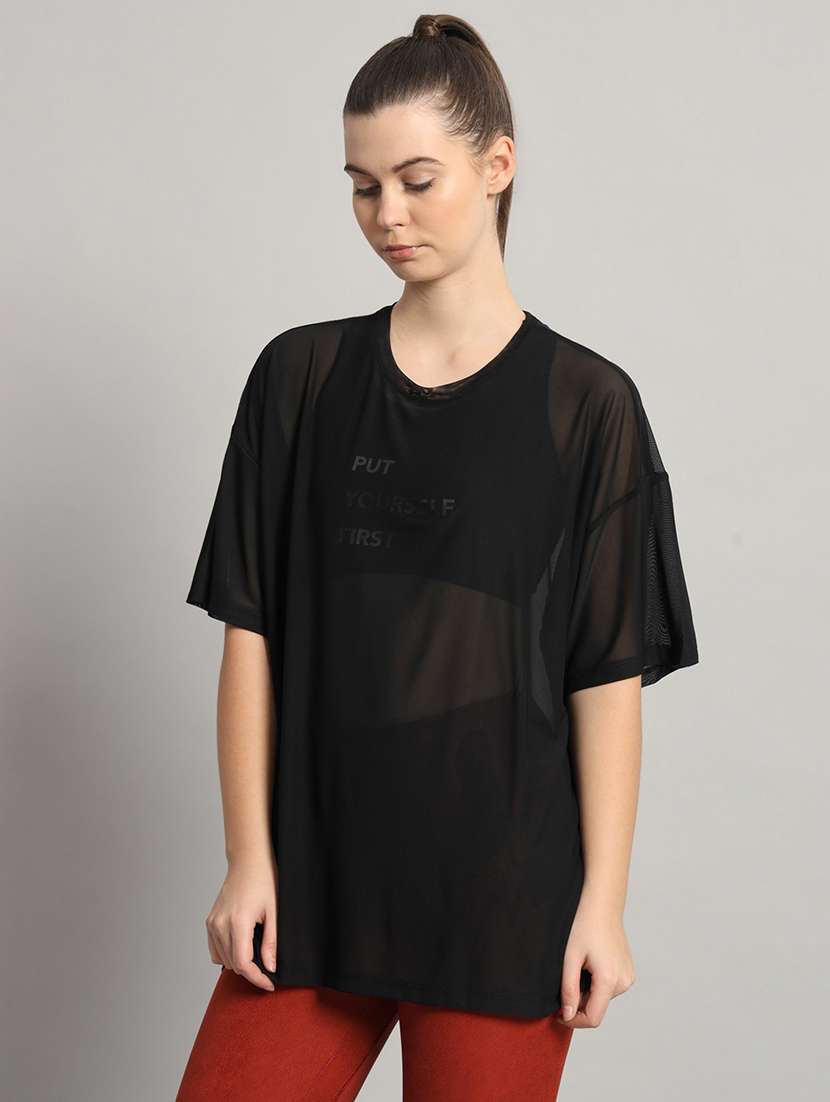 women typography printed relaxed fit dri-fit t-shirt - 21763154 -  Standard Image - 2