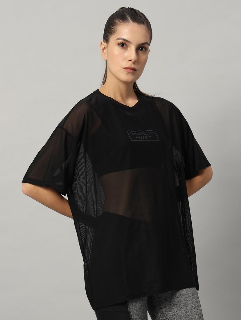 women typography printed relaxed fit dri-fit t-shirt - 21763159 - Standard Image - 2
