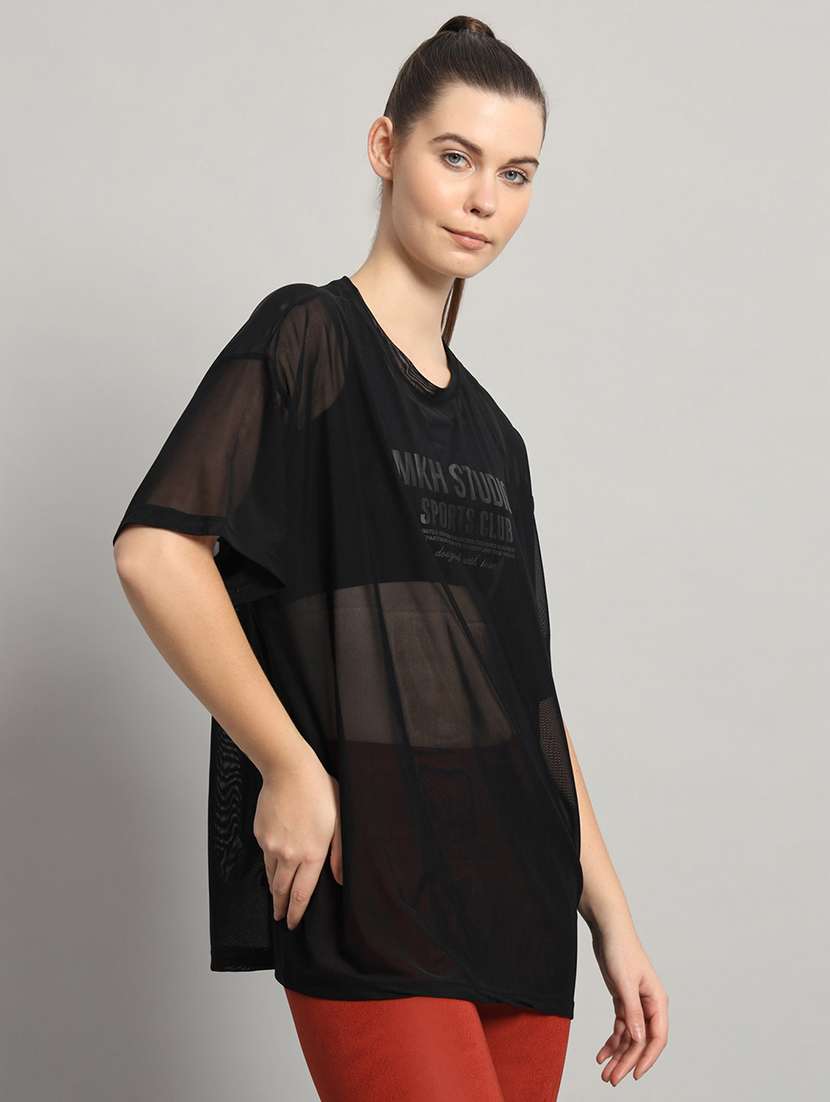 women typography printed relaxed fit dri-fit t-shirt - 21763160 -  Standard Image - 2