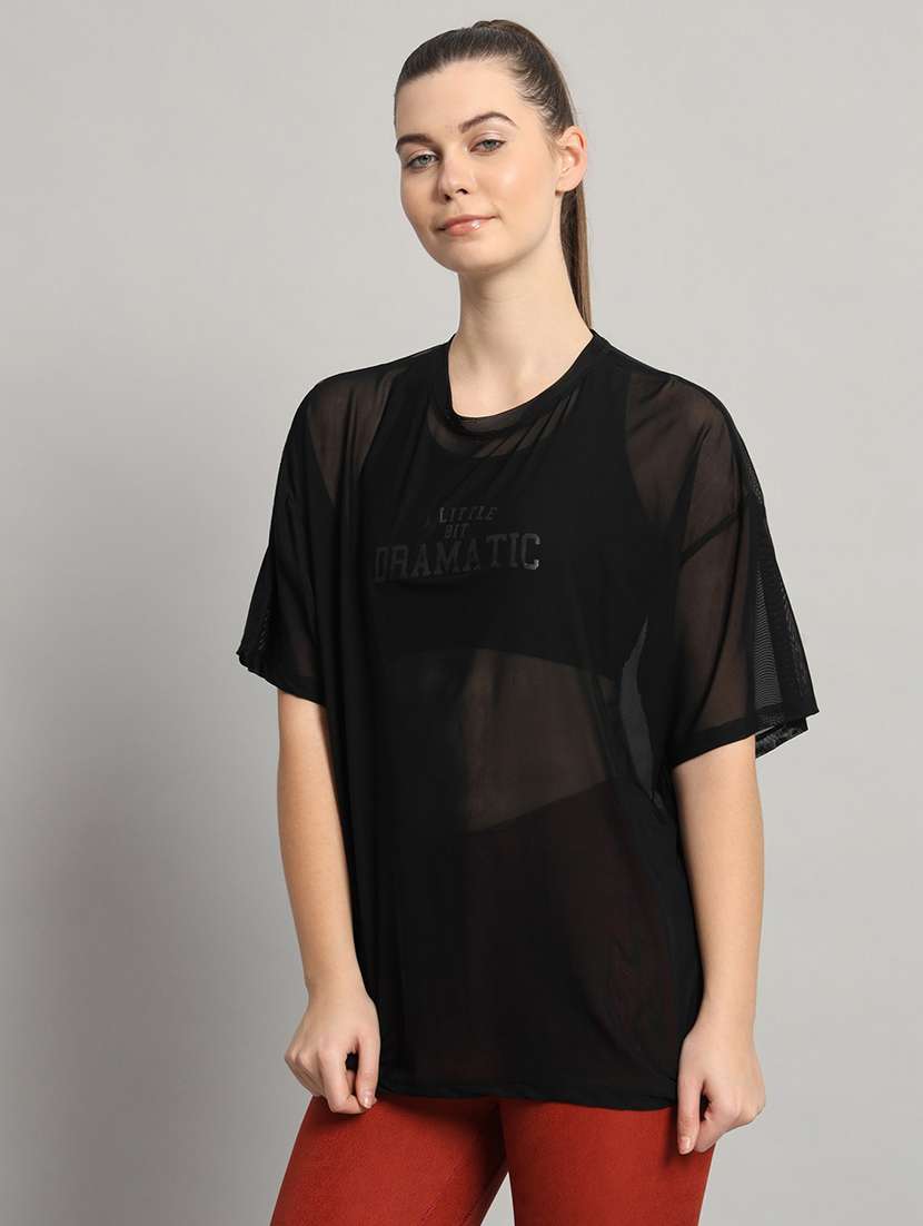 women typography printed relaxed fit dri-fit t-shirt - 21763161 -  Standard Image - 2