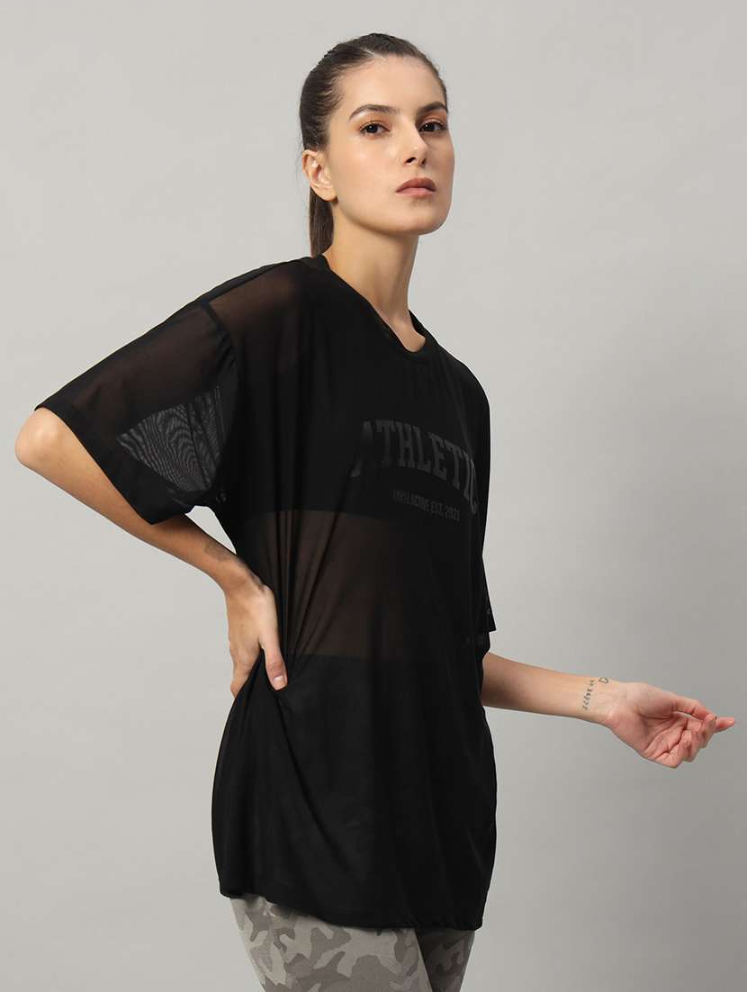 women typography printed relaxed fit dri-fit t-shirt - 21763162 -  Standard Image - 2