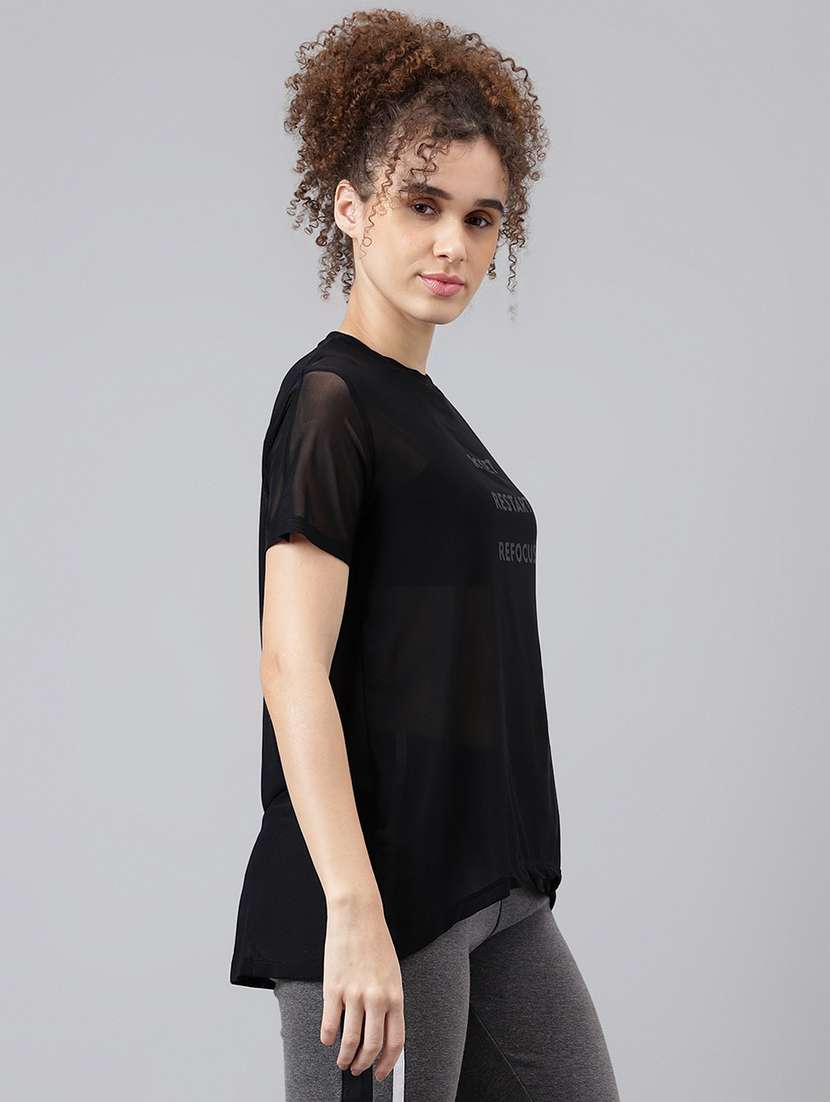 women typography printed relaxed fit dri-fit t-shirt - 21763166 -  Standard Image - 2