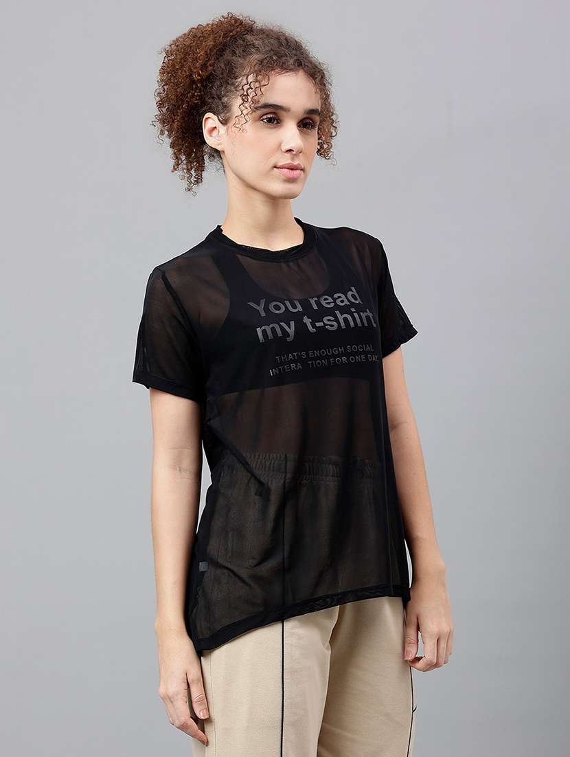 women typography printed relaxed fit dri-fit t-shirt - 21763168 - Standard Image - 2