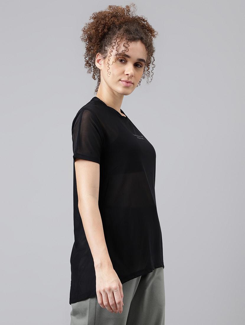 women typography printed relaxed fit dri-fit t-shirt - 21763174 - Standard Image - 2