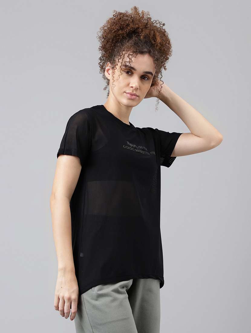 women typography printed relaxed fit dri-fit t-shirt - 21763176 -  Standard Image - 2