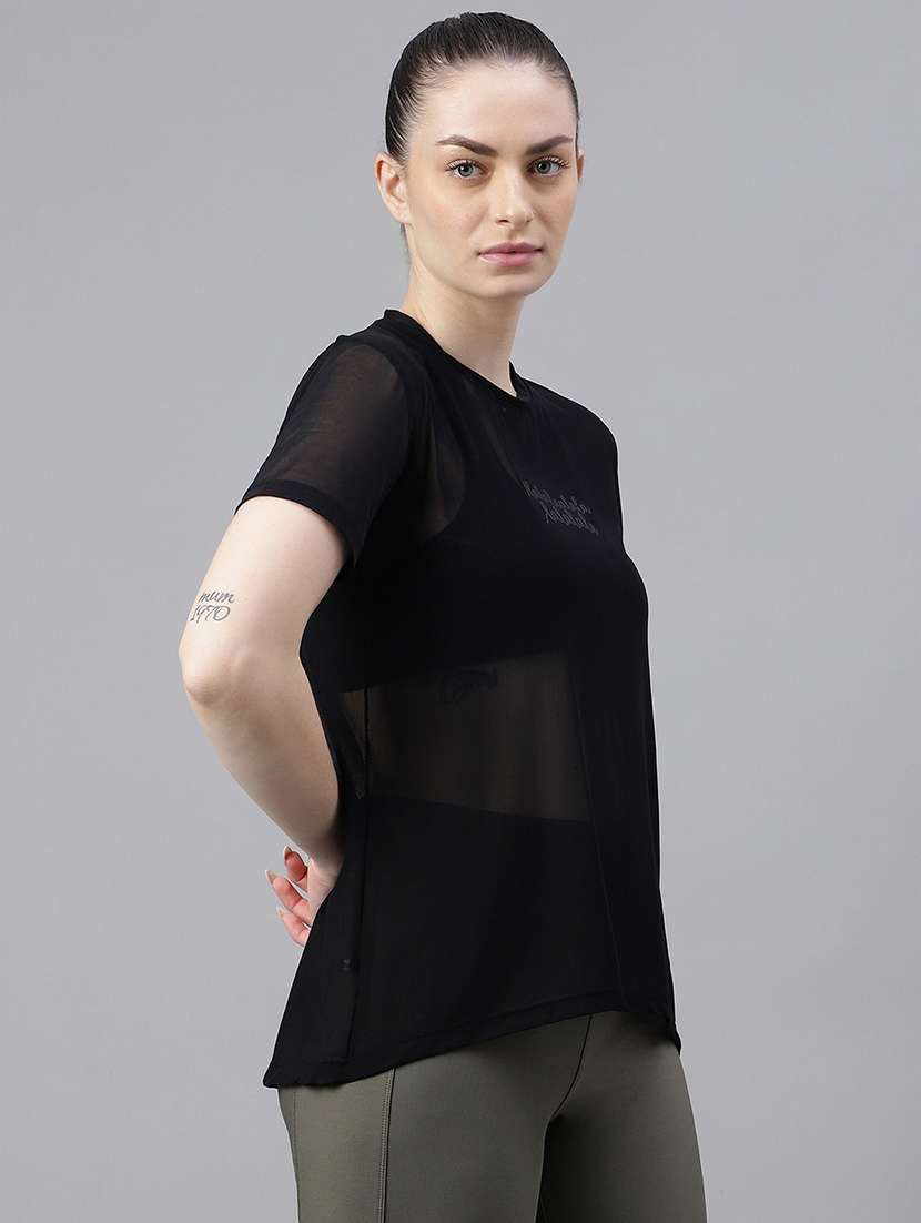 women typography printed relaxed fit dri-fit t-shirt - 21763178 -  Standard Image - 2