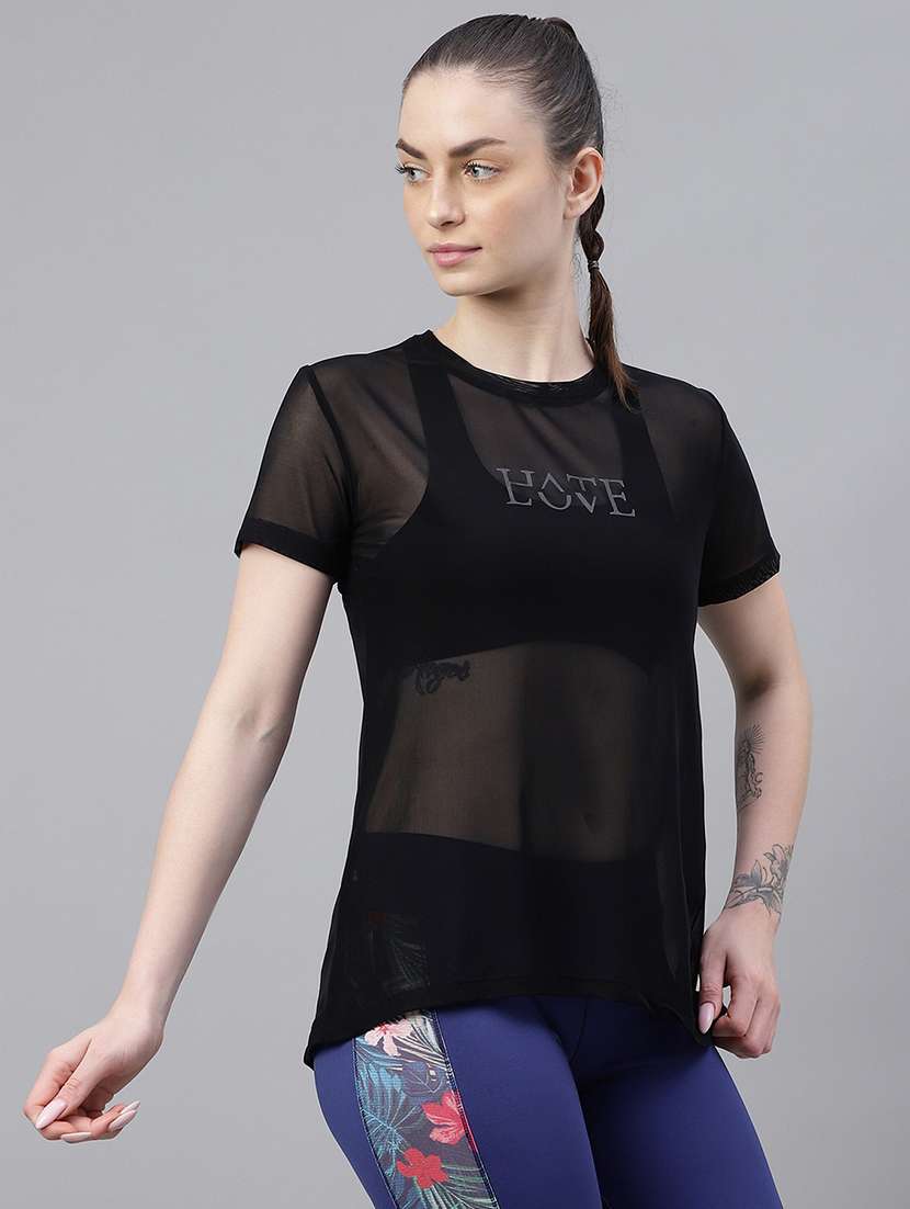 women typography printed relaxed fit dri-fit t-shirt - 21763184 -  Standard Image - 2