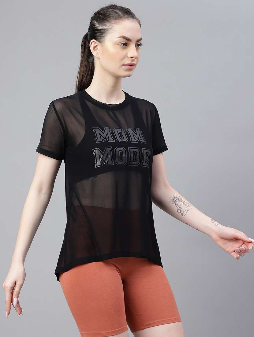 women typography printed relaxed fit dri-fit t-shirt - 21763189 -  Standard Image - 2