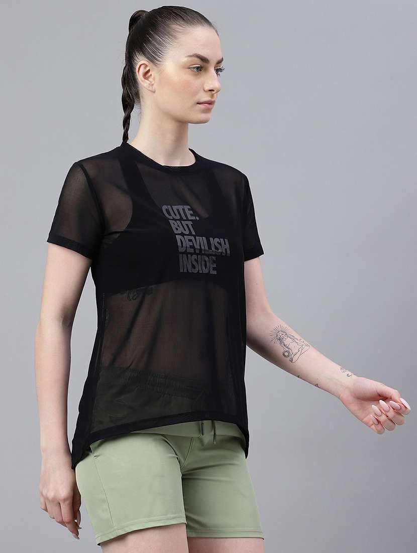 women typography printed relaxed fit dri-fit t-shirt - 21763190 -  Standard Image - 2