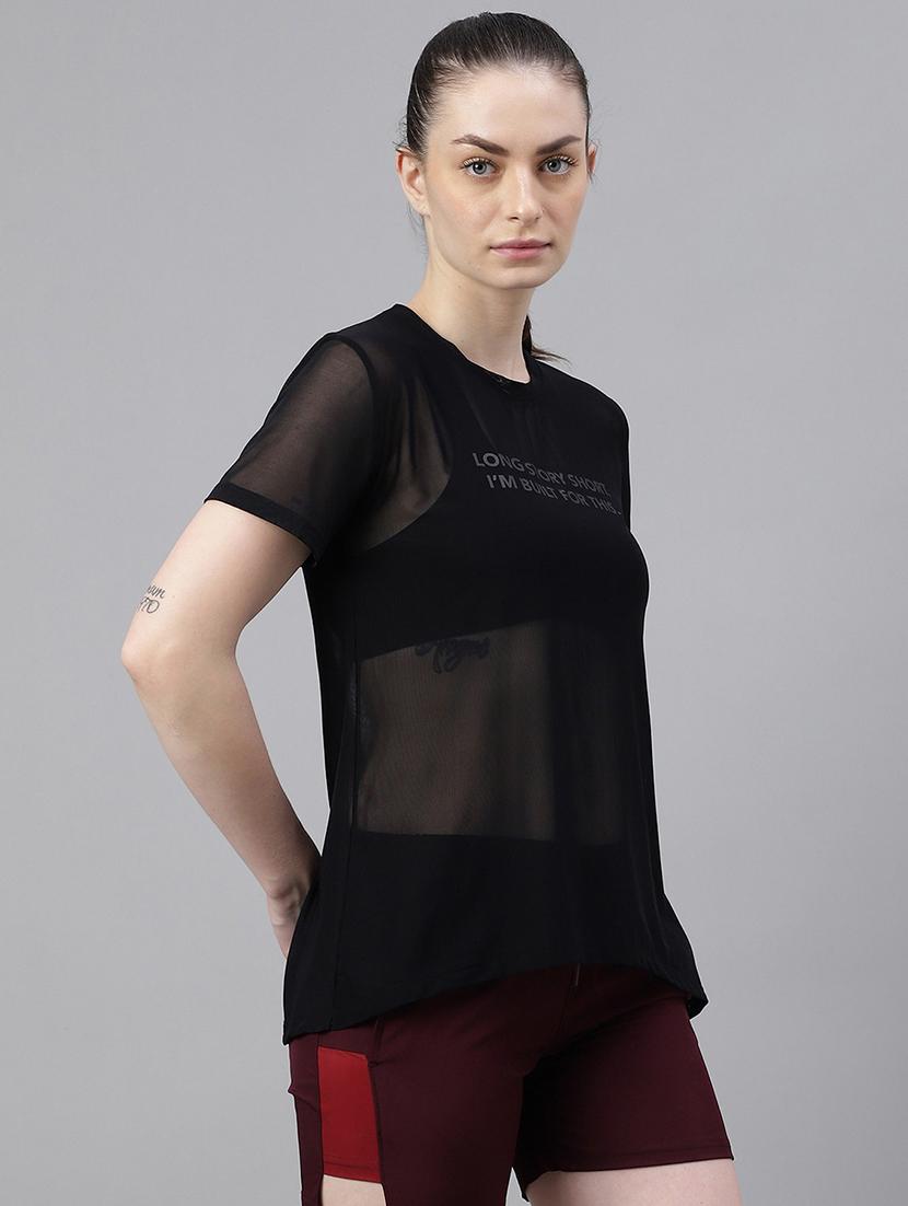 women typography printed relaxed fit dri-fit t-shirt - 21763191 - Standard Image - 2