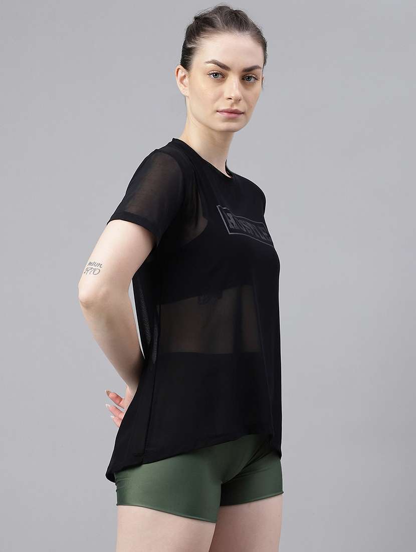 women typography printed relaxed fit dri-fit t-shirt - 21763195 -  Standard Image - 2