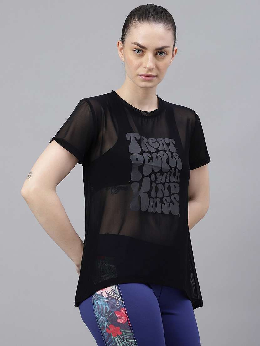 women typography printed relaxed fit dri-fit t-shirt - 21763198 -  Standard Image - 2