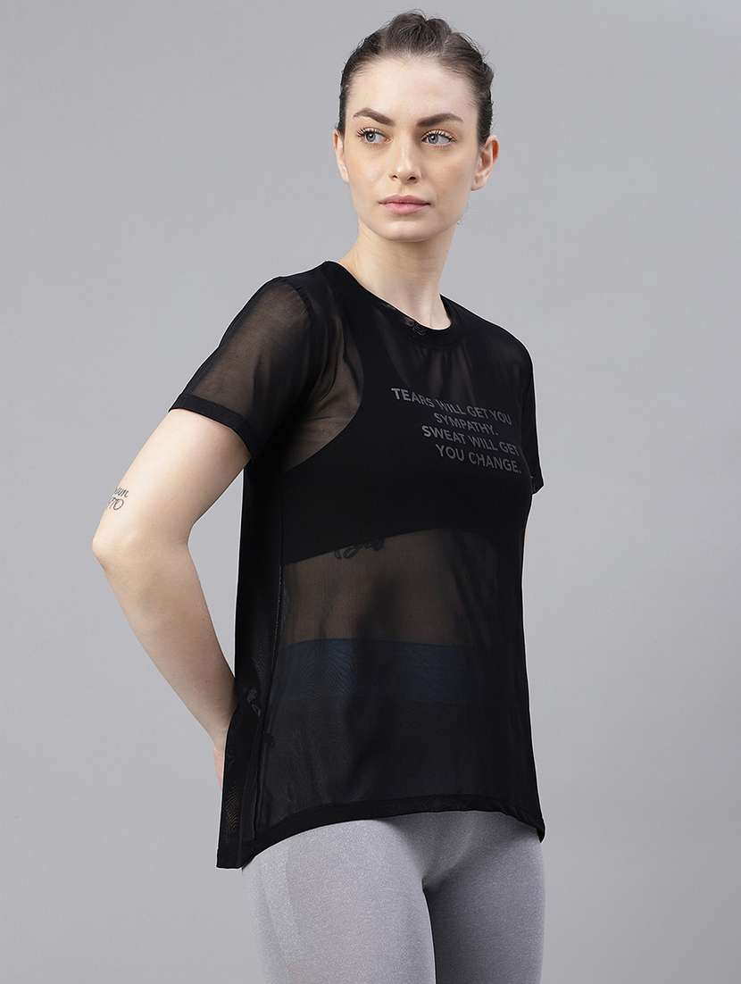 women typography printed relaxed fit dri-fit t-shirt - 21763201 -  Standard Image - 2