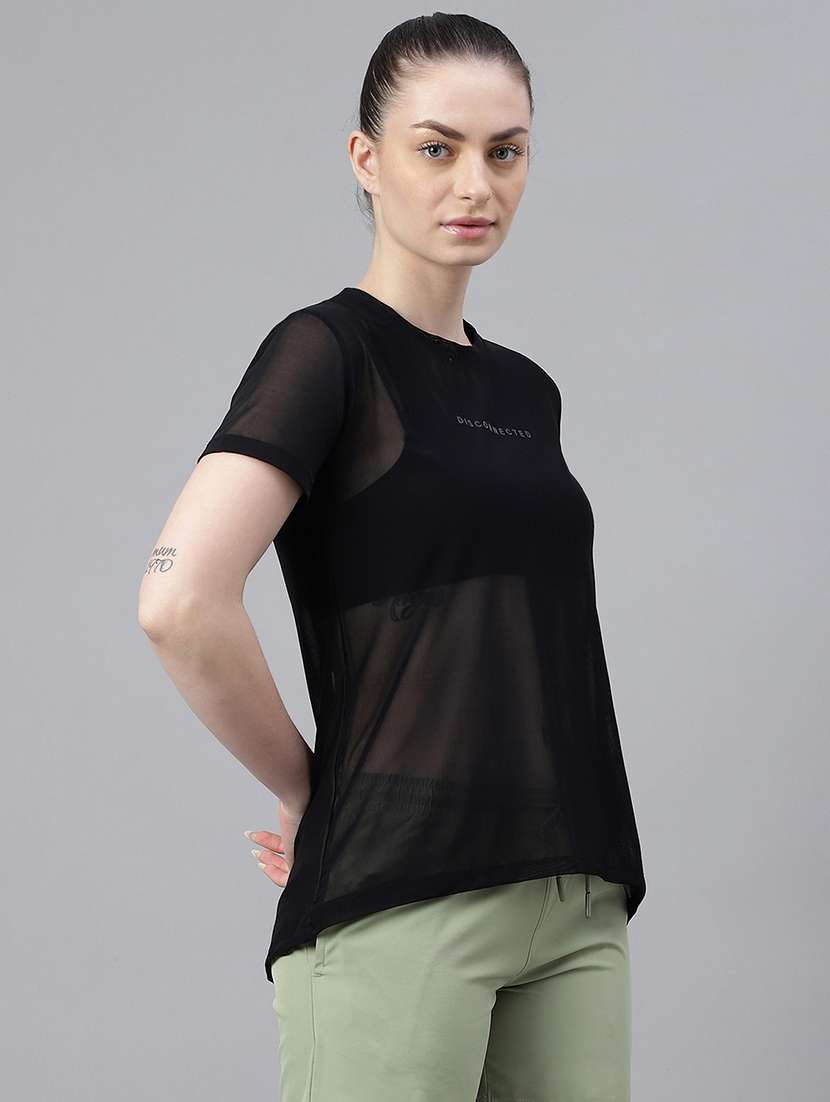 women typography printed relaxed fit dri-fit t-shirt - 21763202 -  Standard Image - 2