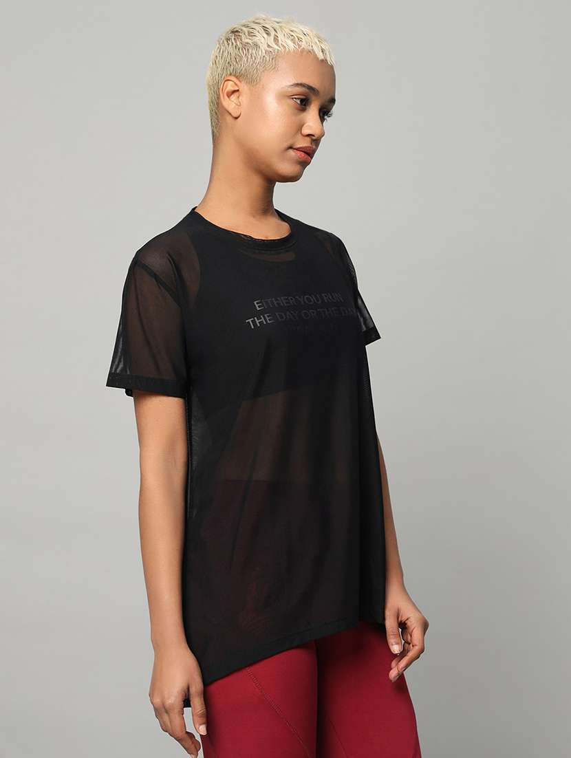 women typography printed relaxed fit dri-fit t-shirt - 21763206 -  Standard Image - 2