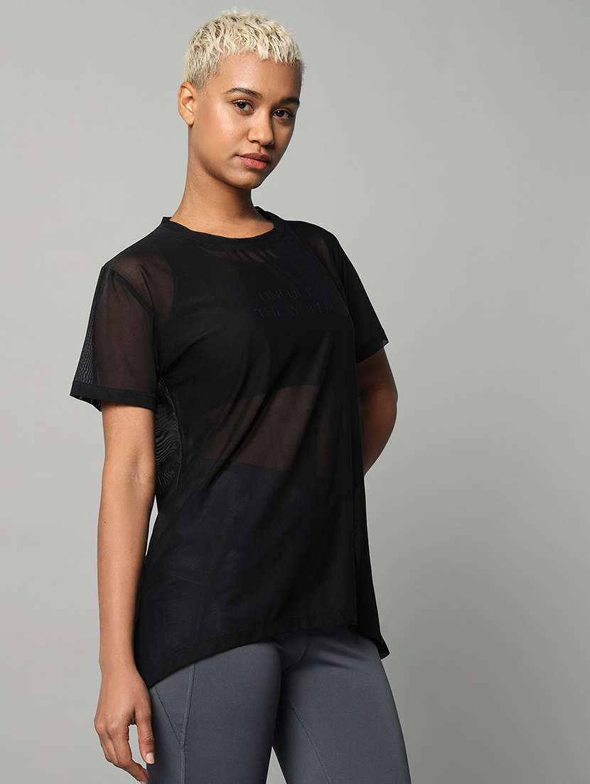 women typography printed relaxed fit dri-fit t-shirt - 21763208 -  Standard Image - 2