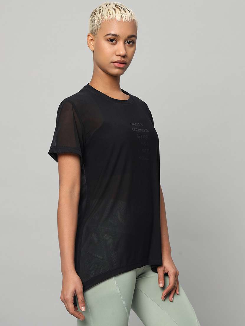 women typography printed relaxed fit dri-fit t-shirt - 21763213 -  Standard Image - 2