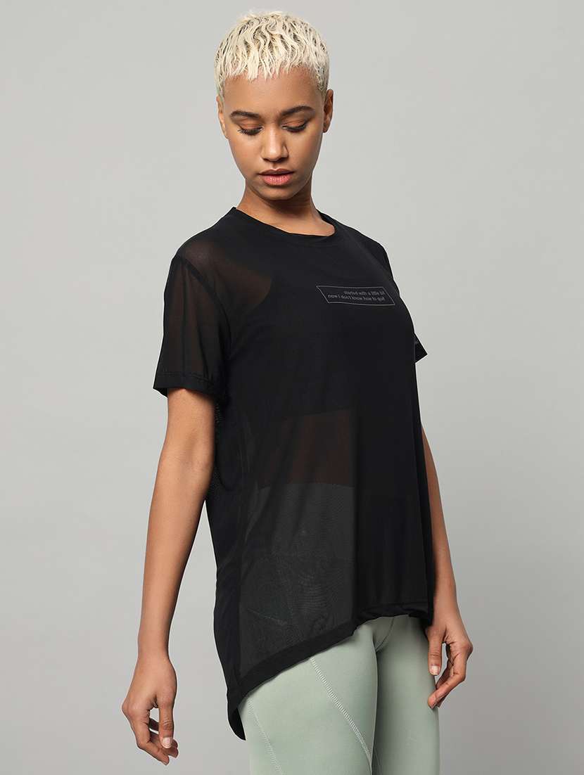 women typography printed relaxed fit dri-fit t-shirt - 21763215 -  Standard Image - 2