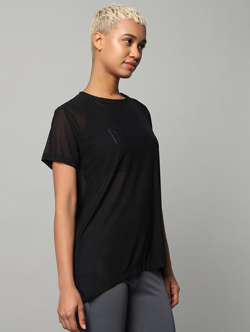 women typography printed relaxed fit dri-fit t-shirt - 21763216 - Standard Image - 2