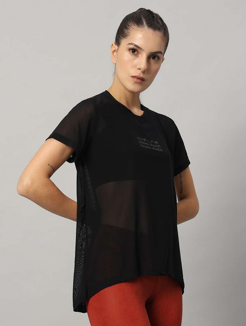 women typography printed relaxed fit dri-fit t-shirt - 21763221 -  Standard Image - 2