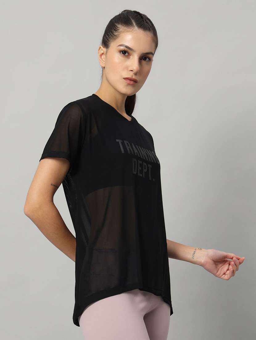 women typography printed relaxed fit dri-fit t-shirt - 21763224 -  Standard Image - 2