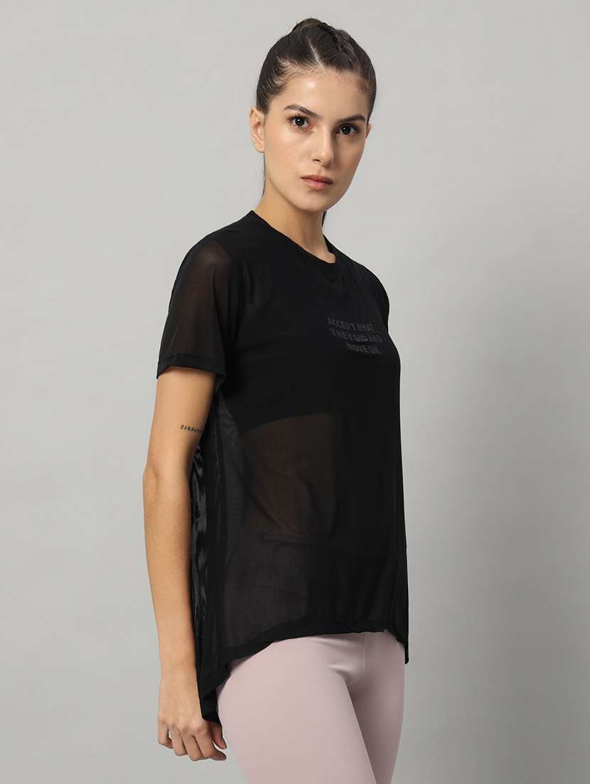 women typography printed relaxed fit dri-fit t-shirt - 21763225 -  Standard Image - 2