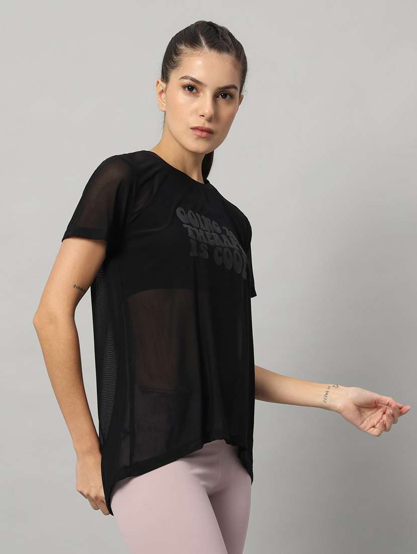 women typography printed relaxed fit dri-fit t-shirt - 21763226 -  Standard Image - 2