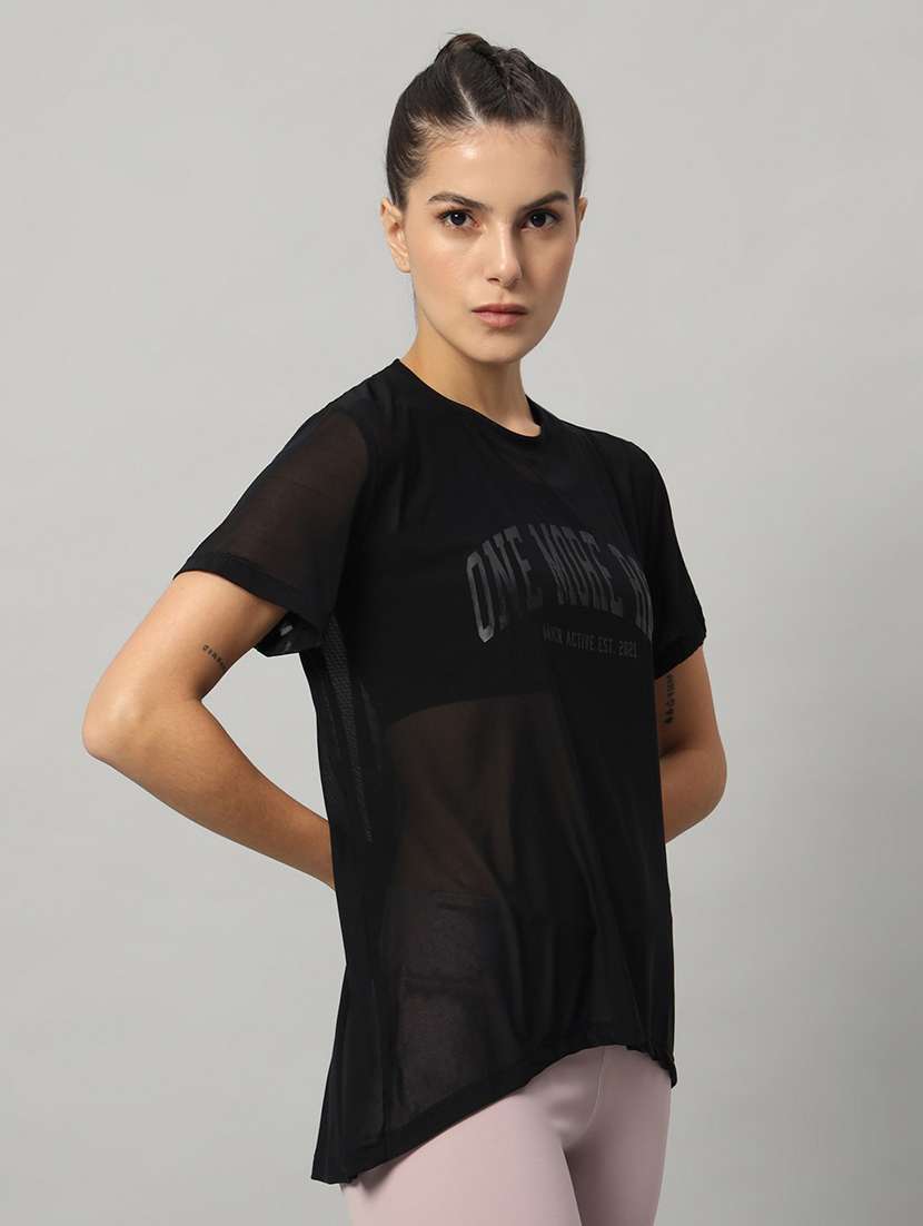 women typography printed relaxed fit dri-fit t-shirt - 21763228 -  Standard Image - 2