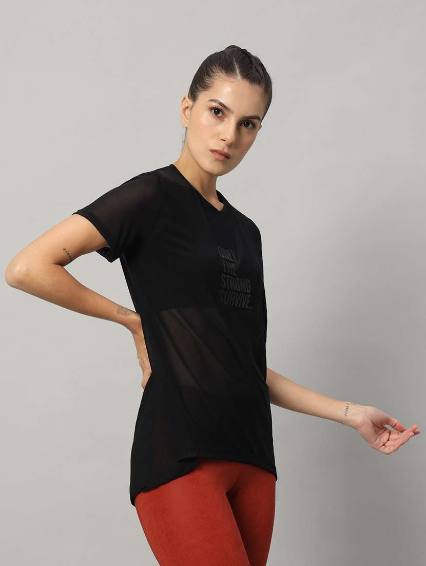 women typography printed relaxed fit dri-fit t-shirt - 21763230 -  Standard Image - 2